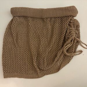 Tan knit cover up skirt